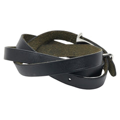 エルメス アピ2 ブレスレット ブラック シルバー レザー メタル レディース HERMES 【中古】