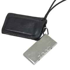 エルメス シンボル 2001 ペア ネックレス シルバー ブラック レザー メタル レディース HERMES 【中古】