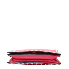ヴァレンティノ スタッズ ショルダーバッグ ピンク レザー レディース VALENTINO 【中古】