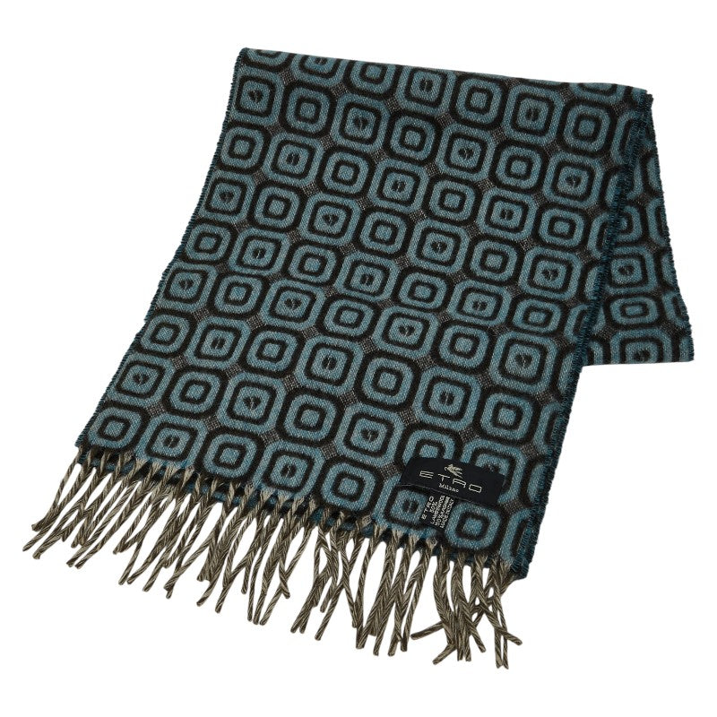 エトロ マフラー ブルー ブラック ウール レディース ETRO 【中古】