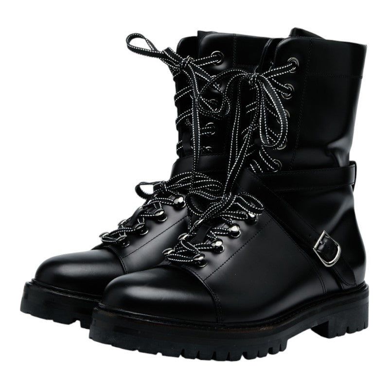ヴァレンティノ コンバットブーツ サイズ:41 ブラック レザー レディース VALENTINO 【中古】