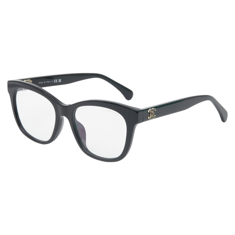 シャネル ココマーク メガネ ブラック プラスチック レディース CHANEL 【中古】