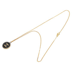 シャネル ココマーク ラウンド ネックレス ゴールド ブラック メッキ レディース CHANEL 【中古】