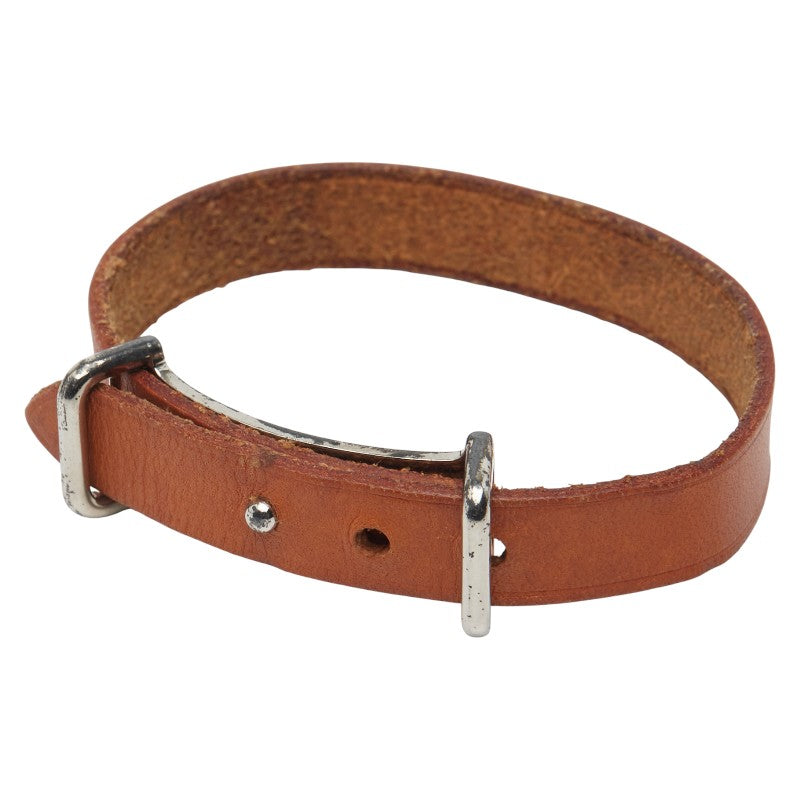 エルメス アピ2 ブレスレット ブラウン シルバー金具 レザー メタル レディース HERMES 【中古】