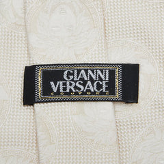 ヴェルサーチェ メデューサロゴ ネクタイ ベージュ シルク メンズ VERSACE 【中古】
