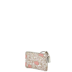 コーチ フラワー 花柄 ポーチ リストレット 57867 ベージュ マルチカラー PVC レザー レディース COACH 【中古】