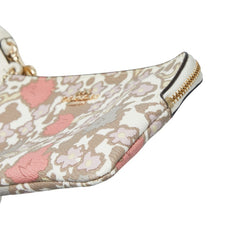 コーチ フラワー 花柄 ポーチ リストレット 57867 ベージュ マルチカラー PVC レザー レディース COACH 【中古】