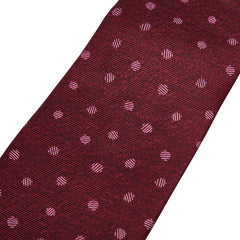 ブルガリ ドット ネクタイ ワインレッド ボルドー シルク メンズ BVLGARI 【中古】
