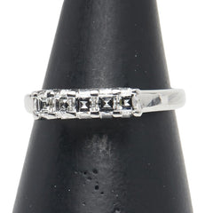 Pt900 プラチナ ダイヤ0.38ct 一文字 リング 指輪 レディース 10.5号 【中古】