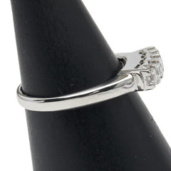 Pt900 プラチナ ダイヤ0.38ct 一文字 リング 指輪 レディース 10.5号 【中古】