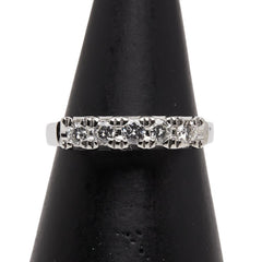 Pt900 プラチナ ダイヤモンド0.25ct 一文字リング 指輪 レディース 8号 【中古】