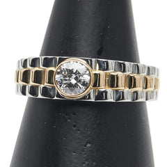 Pt900ベース/K18コンビ ダイヤ0.538ct リング 指輪 レディース 17号 【中古】