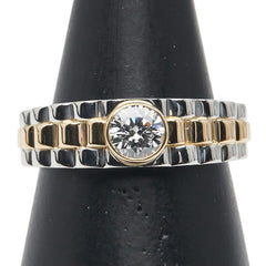 Pt900ベース/K18コンビ ダイヤ0.538ct リング 指輪 レディース 17号 【中古】