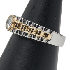 Pt900ベース/K18コンビ ダイヤ0.538ct リング 指輪 レディース 17号 【中古】