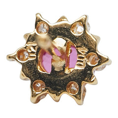 ゴールド レッド K18YG イエローゴールド ルビー0.38ct ダイヤ0.08ct ピアス レディース 【中古】