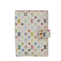 ルイ ヴィトン モノグラム マルチカラー アジェンダPM 手帳カバー R21074 ホワイト マルチカラー PVC レザー レディース LOUIS VUITTON 【中古】