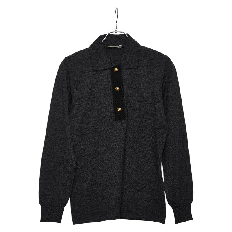 サルヴァトーレフェラガモ ニットポロ サイズ：M グレー ウール レディース Salvatore Ferragamo 【中古】