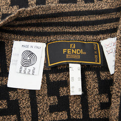 フェンディ ズッカ ベスト サイズ：40 ブラウン ブラック ウール レディース FENDI 【中古】
