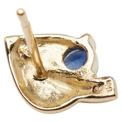 K18YG イエローゴールド サファイア ダイヤ ピアス レディース 【中古】