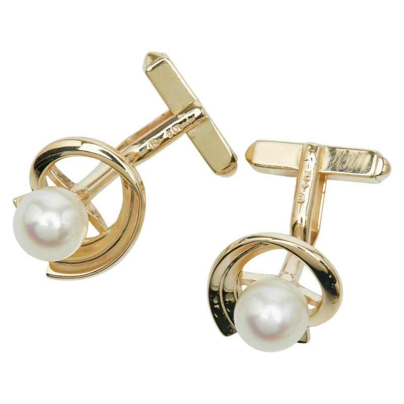 ミキモト K14YG イエローゴールド アコヤパール8ｍｍ カフス カフリンクス レディース MIKIMOTO 【中古】