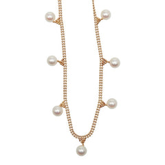 K18YG イエローゴールド アコヤパール6.3~6.4mm ネックレス レディース 【中古】