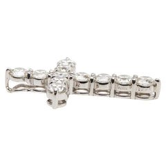 Pt900 プラチナ ダイヤ3.002ct 十字架 クロス モチーフ ペンダントトップ レディース 【中古】