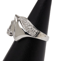 Pt900 プラチナ ダイヤ 馬 ホース モチーフ リング 指輪 レディース 13.5号 【中古】