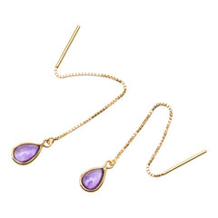 K18YG イエローゴールド アメジスト ピアス レディース 【中古】