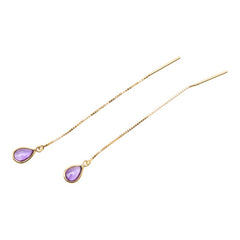 K18YG イエローゴールド アメジスト ピアス レディース 【中古】