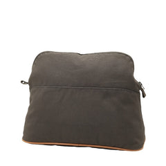 エルメス ボリードポーチGM ポーチ グレー ブラウン コットン レディース HERMES 【中古】