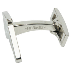 エルメス ジョリージャンパー カフス カフリンクス シルバー ブラック メタル メンズ HERMES 【中古】