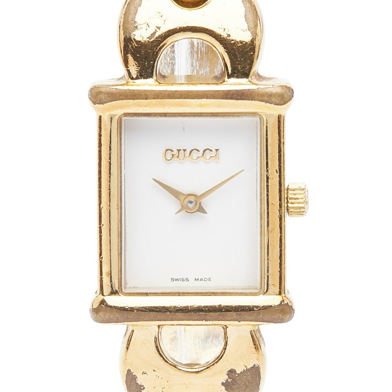 グッチ 腕時計 1800L クオーツ ホワイト文字盤 ステンレススチール レディース GUCCI 【中古】