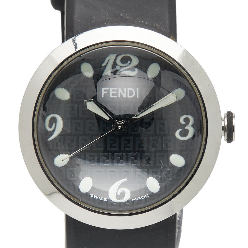 フェンディ ブースラ 腕時計 8010G クオーツ ブラック文字盤 ステンレススチール ラバー レディース FENDI 【中古】