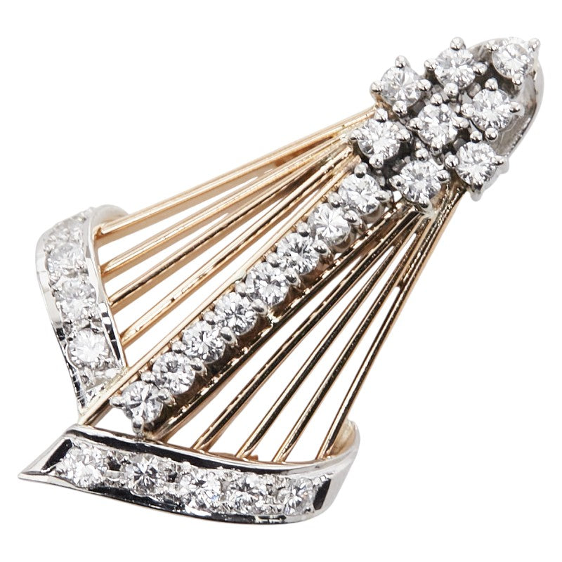 金ベースコンビ ダイヤ0.54ct ペンダントトップ レディース 【中古】