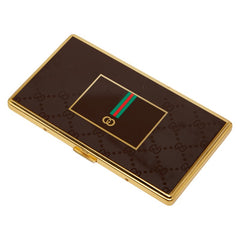 グッチ GG シェリーライン 名刺入れ カードケース ブラウン マルチカラー プラスチック メンズ GUCCI 【中古】