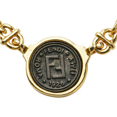 フェンディ FFロゴ ネックレス ゴールド メッキ レディース FENDI 【中古】