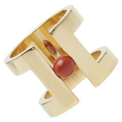 エルメス Hペルル スカーフリング ゴールド ブラウン メッキ レディース HERMES 【中古】