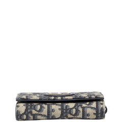 ディオール オブリーク キーケース 4連 ベージュ ネイビー キャンバス レザー レディース Dior 【中古】