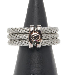 シャリオール ワイヤー リング 指輪 シルバー ゴールド ステンレススチール メッキ レディース CHARRIOL 【中古】