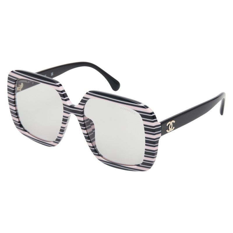 シャネル サマーソルスティス ココ ビーチ コレクション スクエア シェイプ サングラス ピンク ブラック プラスチック レディース CHANEL 【中古】