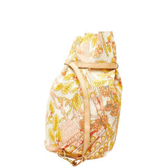 ロエベ アナグラム ボタニカル モチーフ 肩掛 トートバッグ ショルダーバッグ ベージュ マルチカラー キャンバス レザー レディース LOEWE 【中古】