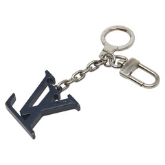 ルイ ヴィトン ポルトクレ イニシャルキーホルダー チャーム バッグチャーム M66839 シルバー ネイビー メタル レディース LOUIS VUITTON 【中古】