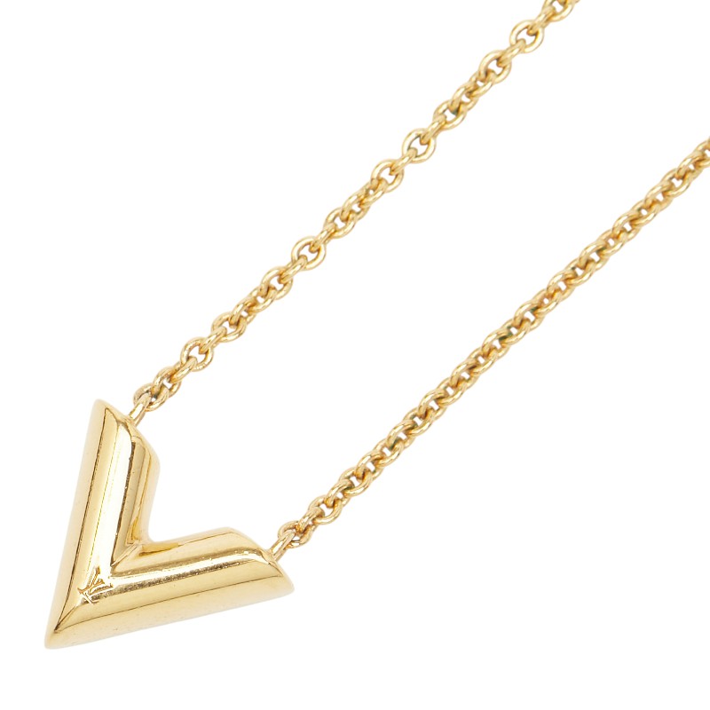 ルイ ヴィトン エッセンシャルV ネックレス M61083 ゴールド メッキ レディース LOUIS VUITTON 【中古】