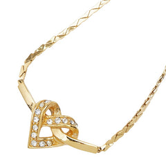ディオール ハートモチーフ ラインストーン ネックレス ゴールド メッキ レディース Dior 【中古】