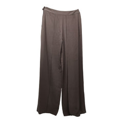 シャネル センターシームパンツ サイズ34 ブラウン シルク レディース CHANEL 【中古】