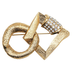 サンローラン ラインストーン ブローチ ゴールド メッキ レディース SAINT LAURENT 【中古】