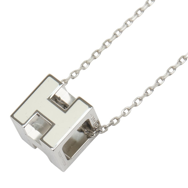 エルメス カージュ ド アッシュ Hキューブ ネックレス シルバー アイボリー メタル レディース HERMES 【中古】