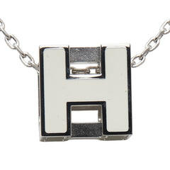 エルメス カージュ ド アッシュ Hキューブ ネックレス シルバー アイボリー メタル レディース HERMES 【中古】