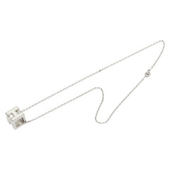 エルメス カージュ ド アッシュ Hキューブ ネックレス シルバー アイボリー メタル レディース HERMES 【中古】