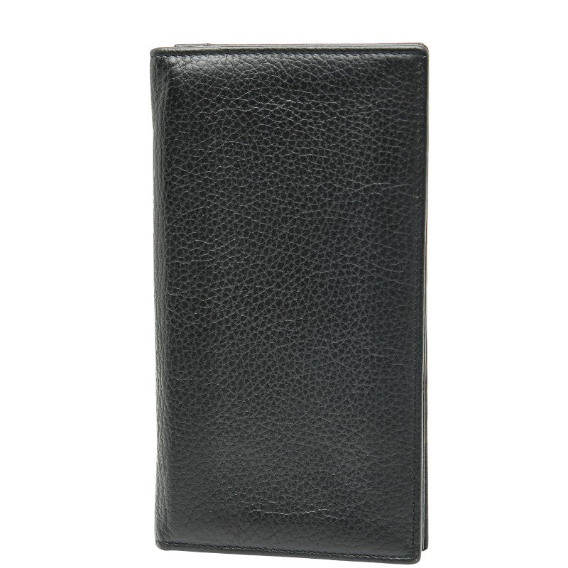 アルマーニ ロゴ 長財布 ブラック レザー レディース ARMANI 【中古】